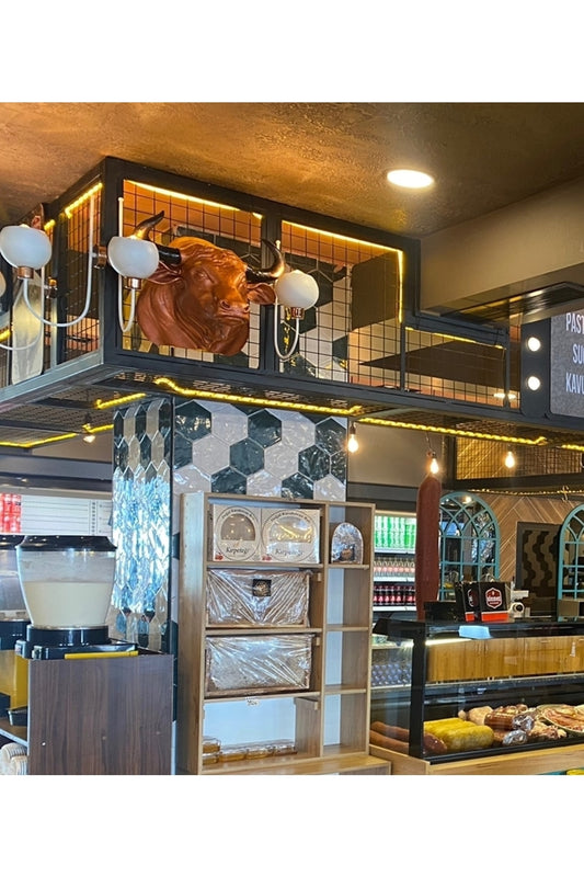 Steak House - Gård - Restaurang Väggbyst av tjur 1 styck (verklig storlek på tjurhuvud) TCS