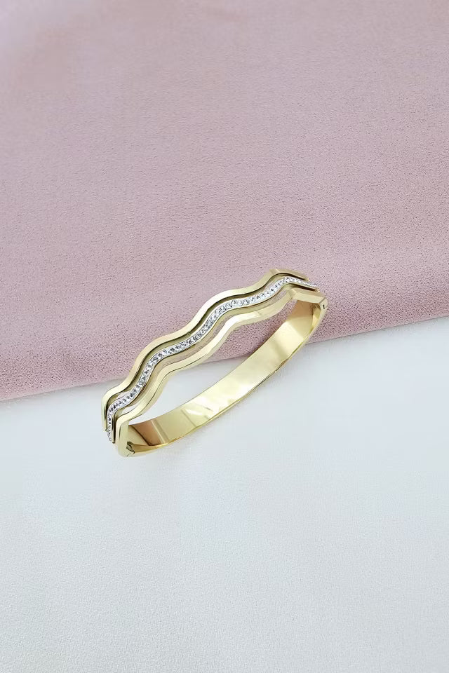 Stål, Sten Zigzag Armband (new-v3)