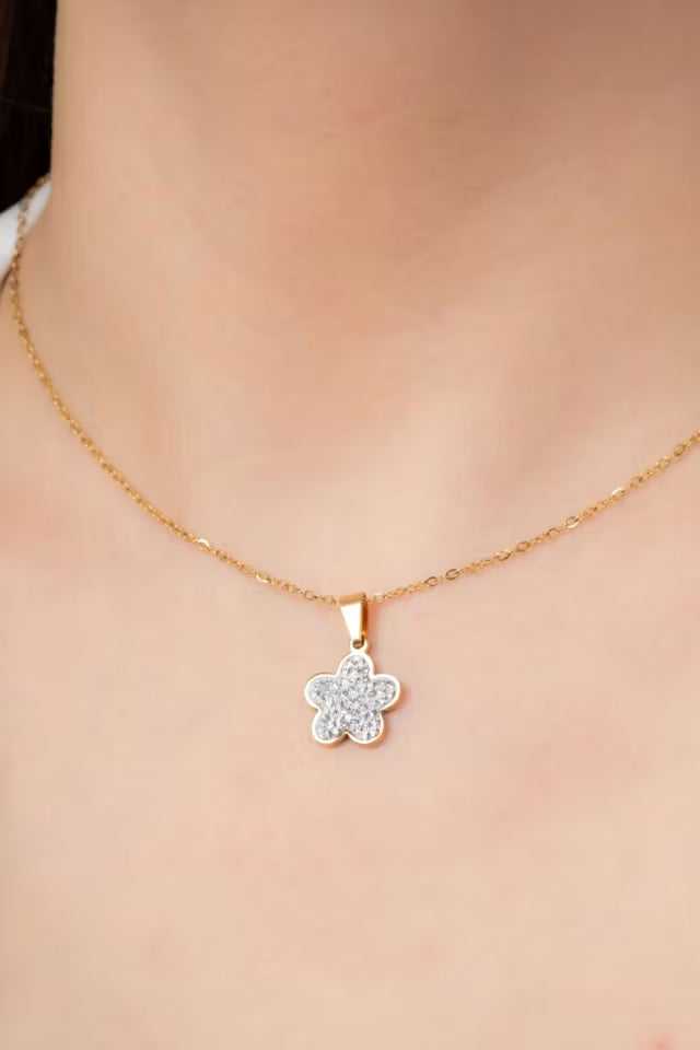 Stål, Sten Guld Halsband (new-v3)