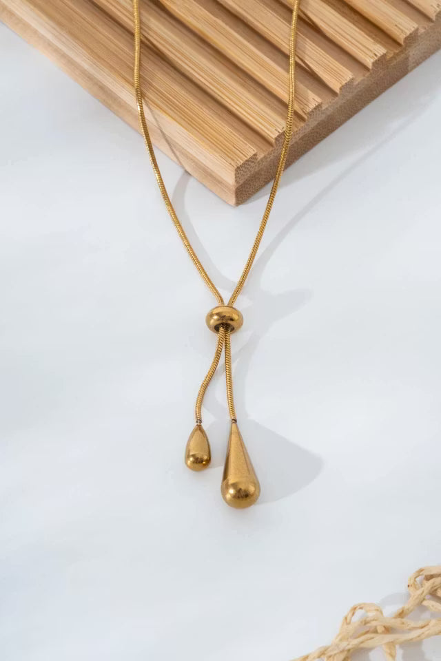 Minimalistisk Drop Detail Justerbart stålhalsband (new-v3)