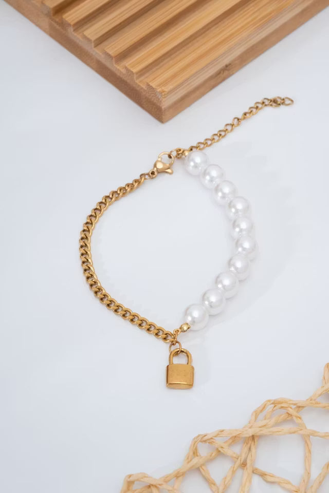 Stål Pearl Lock modell armband (new-v3)