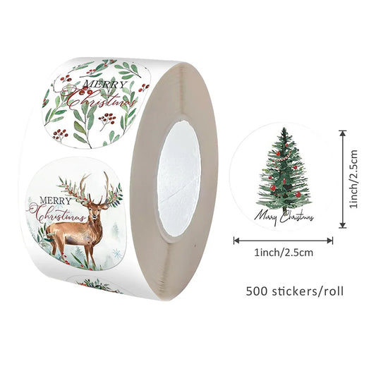 Christmas Stickers for Envelope 500pcs 1inch