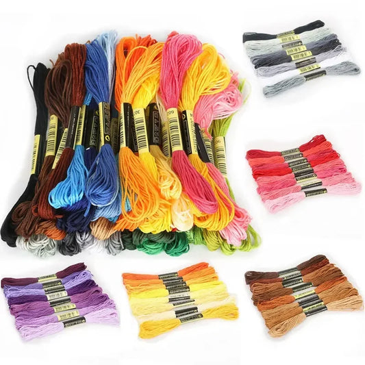5/8/50/100pcs Mix Colors Embroidery Thread Cotton Sewing Skeins Rainbow Cotton & Silk Embroidery Threads for DIY Bracelet Making