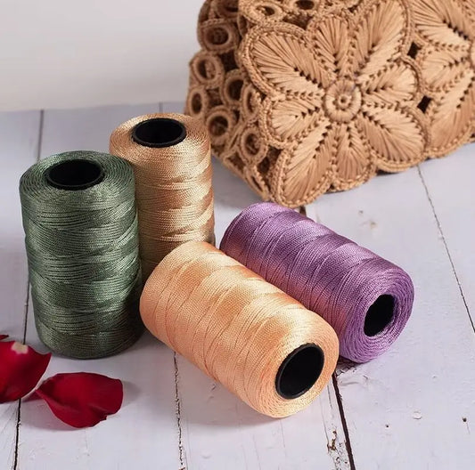 100g/Roll 1mm 230 Meters Ice Silk Summer Crochet Yarn for DIY Knitting Bag Shoes Hat Hollow Polyester Rope Thread Handmade Craft