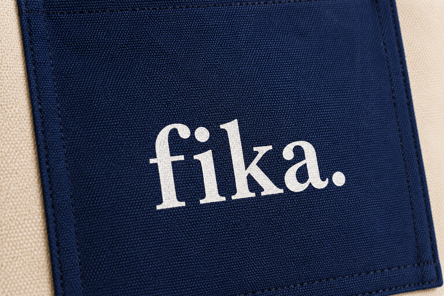 Fika Blå Canvasväska i Premiumkvalitet