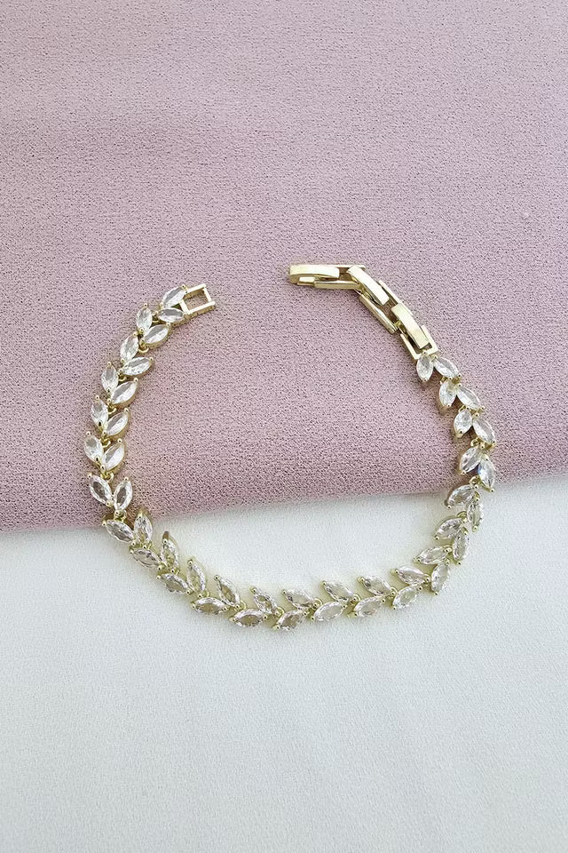 Vip modell vit sten guldfärgad armband (new-v3)