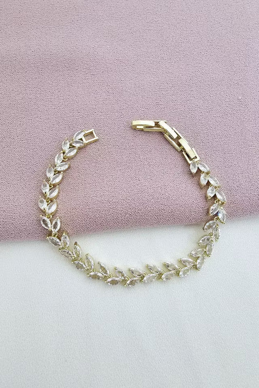Vip modell vit sten guldfärgad armband (new-v3)