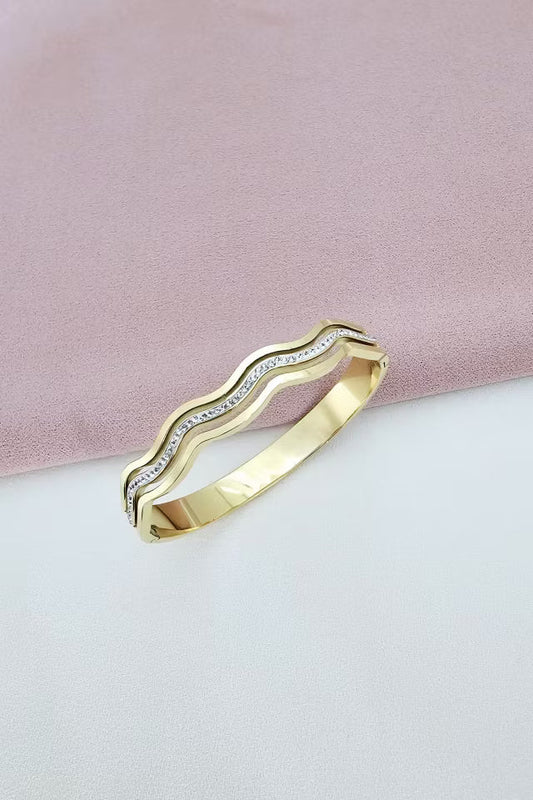 Stål, Sten Zigzag Armband