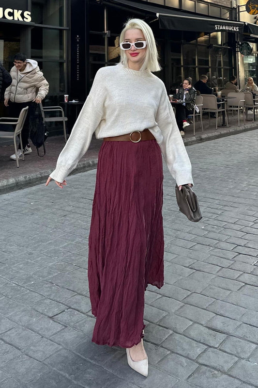Vinröd kjol i satin (new-v3)