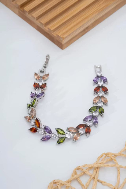 Vip Leaf Model Colorful och Diamond Stone Armband (new-v3)