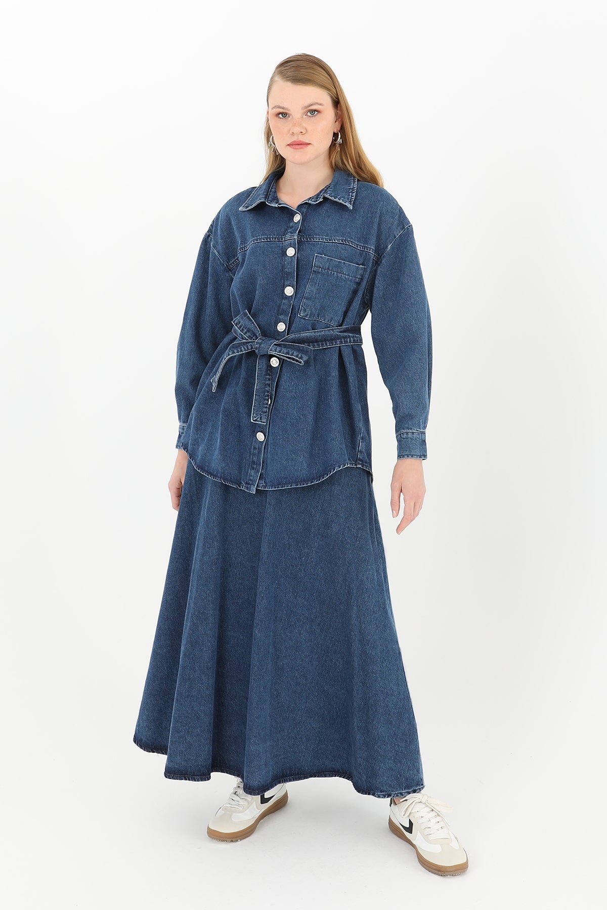 Set med denimskjortkjol för kvinnor (new-v3)