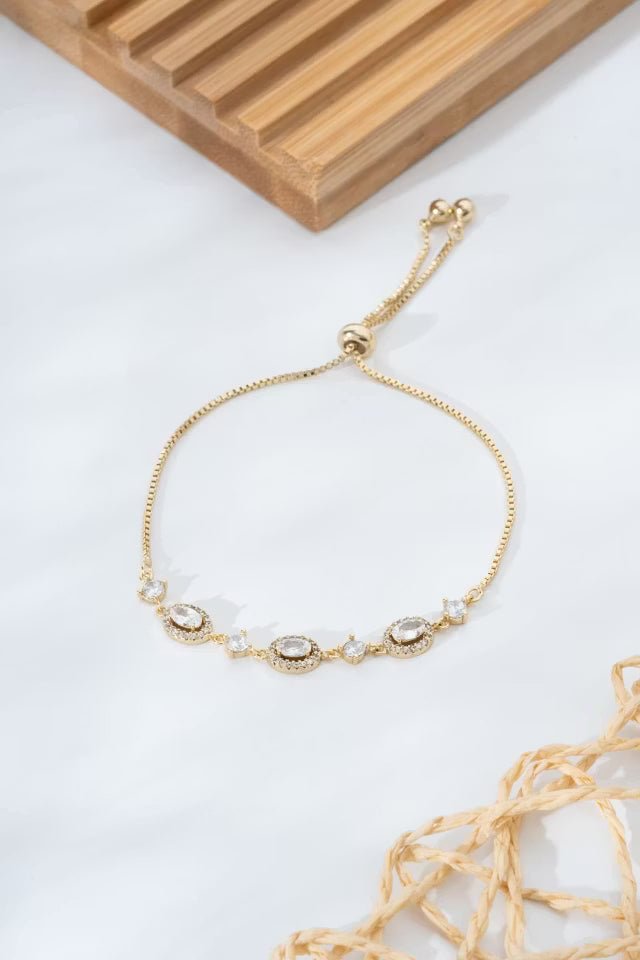 XUPING Oval Stone Detaljerad Guld Gul Justerbar Xuping Armband (new-v3)