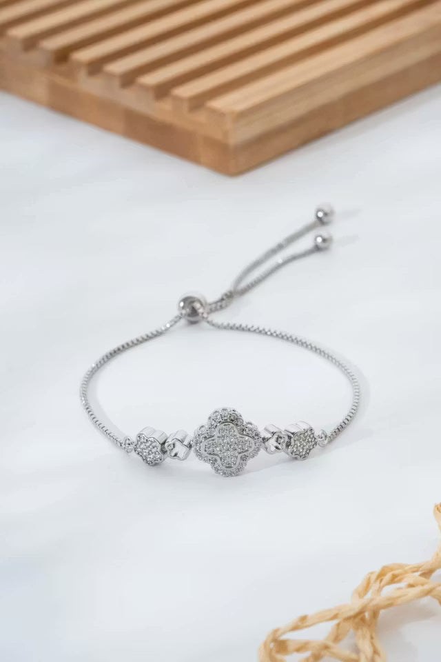 Silverfärgat motiv Detaljerat justerbart VIP-armband (new-v3)