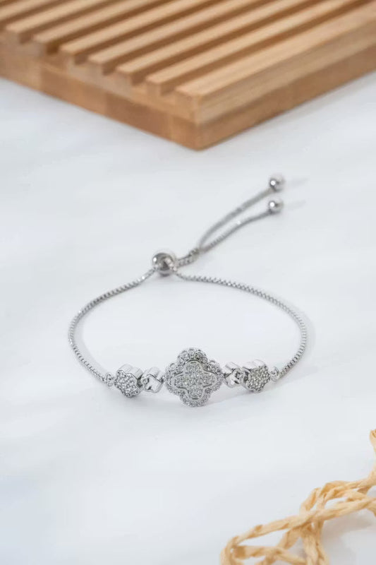 Silverfärgat motiv Detaljerat justerbart VIP-armband (new-v3)