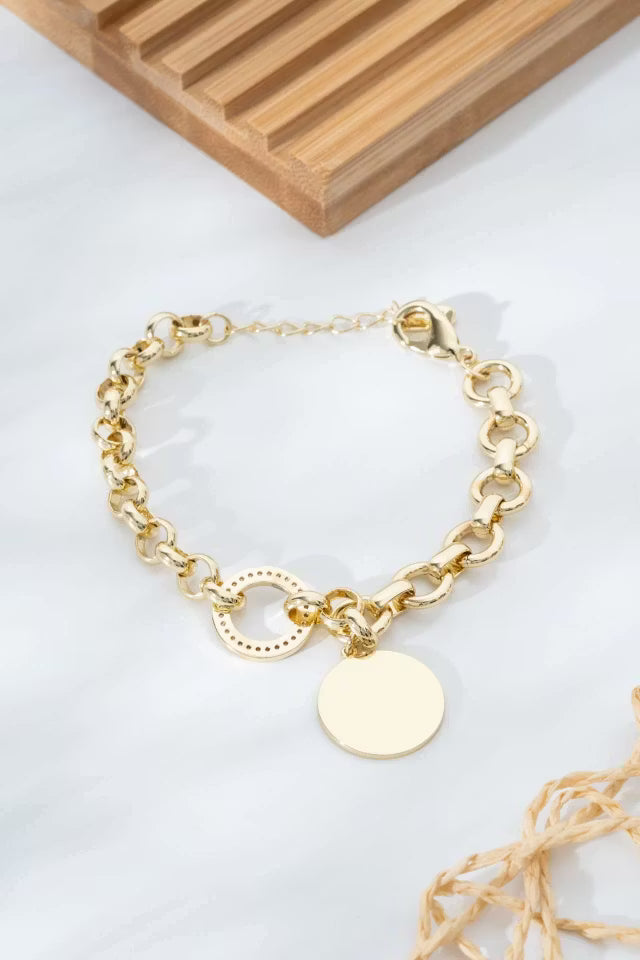 Guld Gul Ring Detaljerad Stål VIP-armband (new-v3)