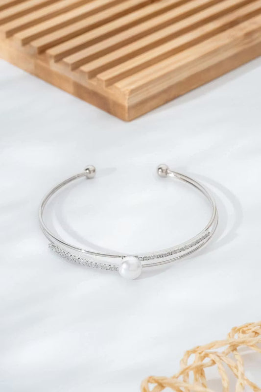XUPING Pearl Detaljerad silverfärg Xuping armbandsmanschett (new-v3)