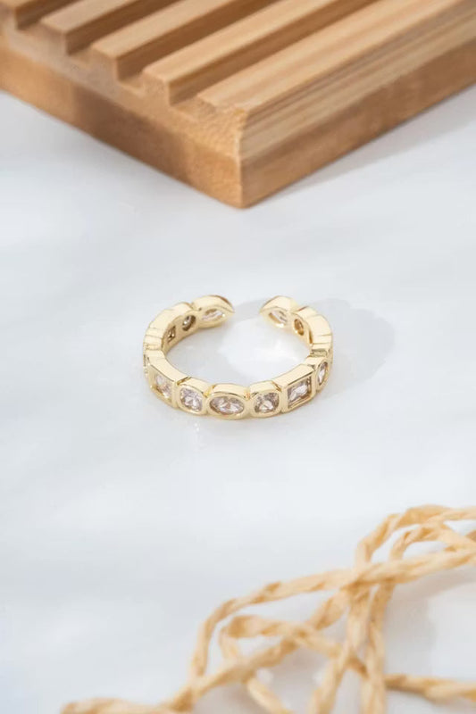 Stenrad guld justerbar modern ring (new-v3)