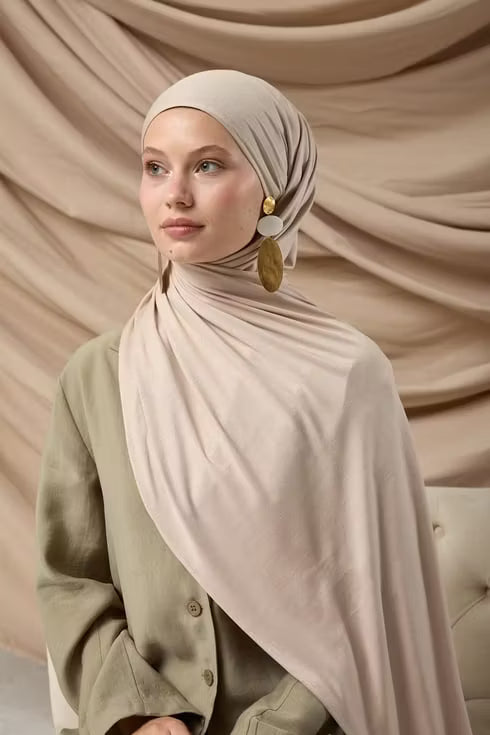 Premium Kammad Sjal 65002-10 Ljus Mink (new-v3)