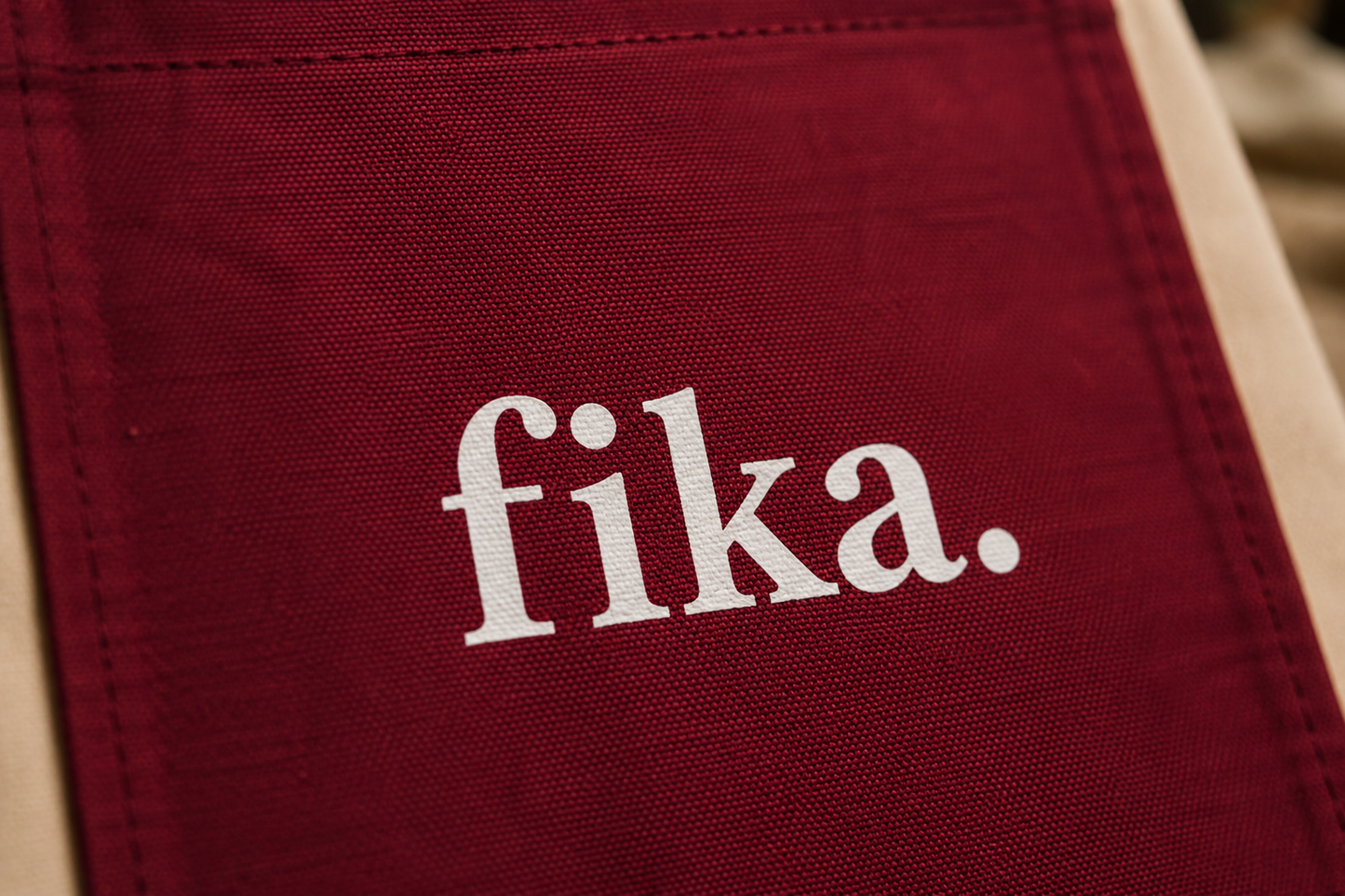 Fika Röd Canvasväska i Premiumkvalitet