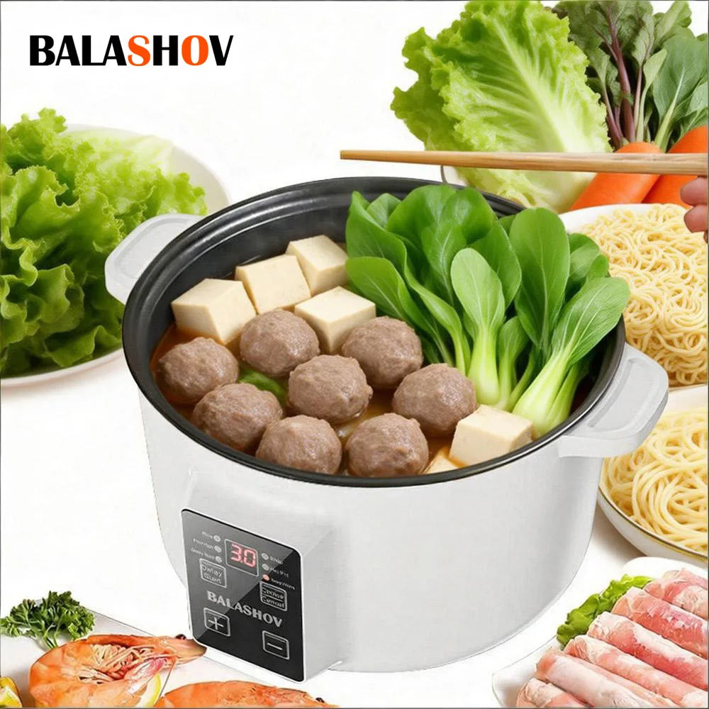 800W Electric Multifunctional Cooker Household Hot Pot Intelligent Non-stick Cookware for Kitchen Home Appliance Rice Pot 3.5L