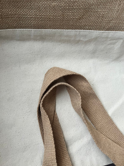 Kaffe Fika Äppelpaj Väska i Canvas och Jute för Alla Tillfällen