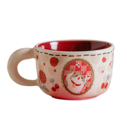 Vintage Cute Wealth Attraction Meow Cup Ceramic Cat Coffee Cup