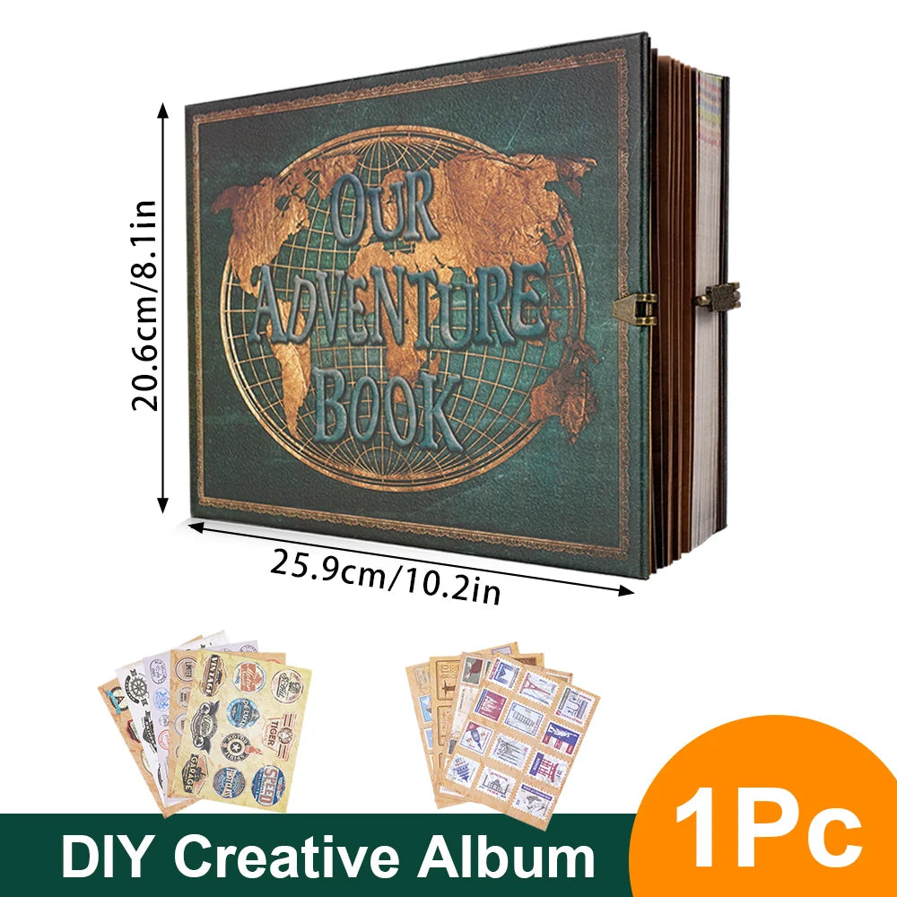 180-page DIY personalized handmade photo album retro kraft paper travel diary anniversary album wedding Valentine's Day gift