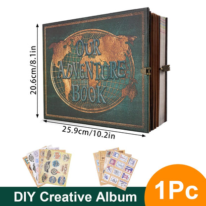 180-page DIY personalized handmade photo album retro kraft paper travel diary anniversary album wedding Valentine's Day gift