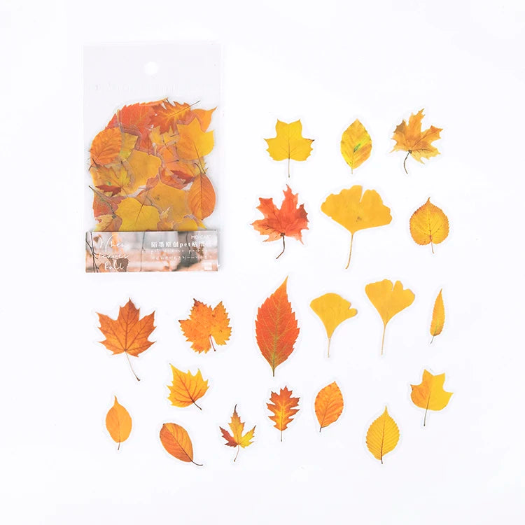 40pcs/pack PET Transparent Flowers Stickers DIY Deco Scrapbooking Junk Journal Plants Flowers Sticker Stationery Supplies