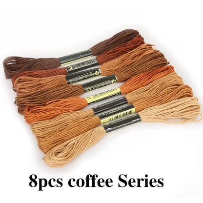 5/8/50/100pcs Mix Colors Embroidery Thread Cotton Sewing Skeins Rainbow Cotton & Silk Embroidery Threads for DIY Bracelet Making