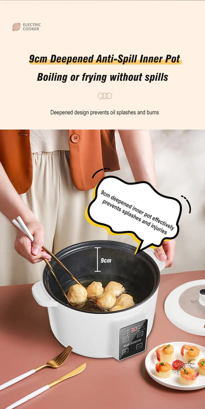 800W Electric Multifunctional Cooker Household Hot Pot Intelligent Non-stick Cookware for Kitchen Home Appliance Rice Pot 3.5L