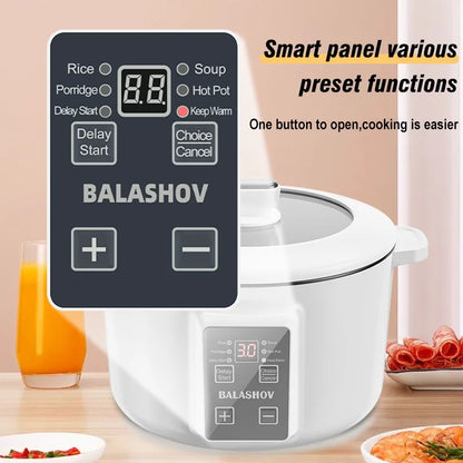 800W Electric Multifunctional Cooker Household Hot Pot Intelligent Non-stick Cookware for Kitchen Home Appliance Rice Pot 3.5L