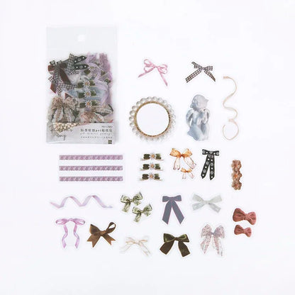 40pcs/pack PET Transparent Flowers Stickers DIY Deco Scrapbooking Junk Journal Plants Flowers Sticker Stationery Supplies