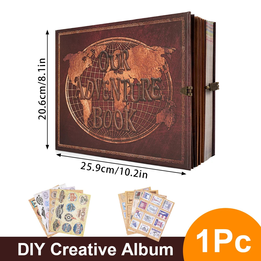 180-page DIY personalized handmade photo album retro kraft paper travel diary anniversary album wedding Valentine's Day gift
