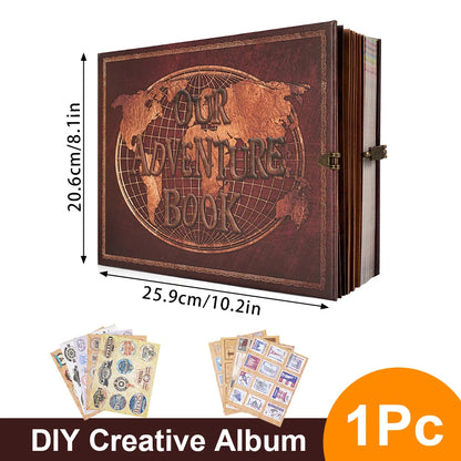 180-page DIY personalized handmade photo album retro kraft paper travel diary anniversary album wedding Valentine's Day gift