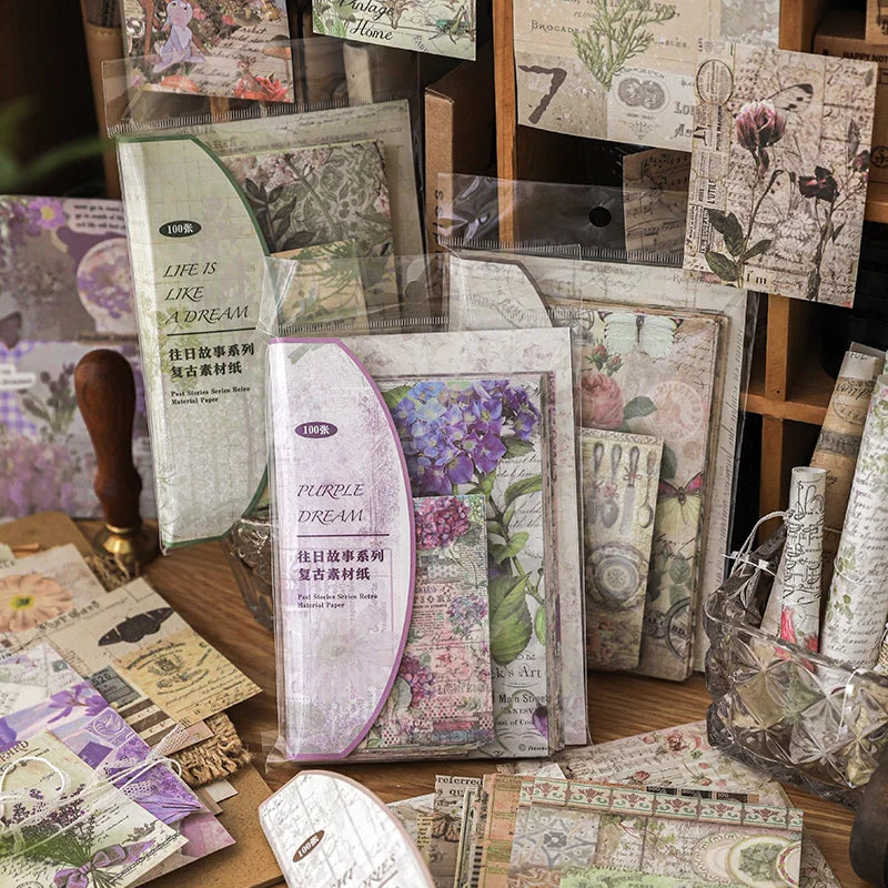 Vintage Series Scrapbooking 100Pcs/Pack Past Stories