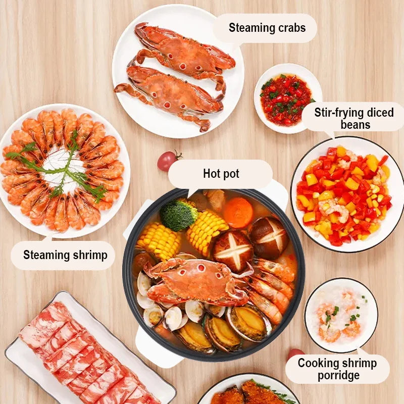 800W Electric Multifunctional Cooker Household Hot Pot Intelligent Non-stick Cookware for Kitchen Home Appliance Rice Pot 3.5L