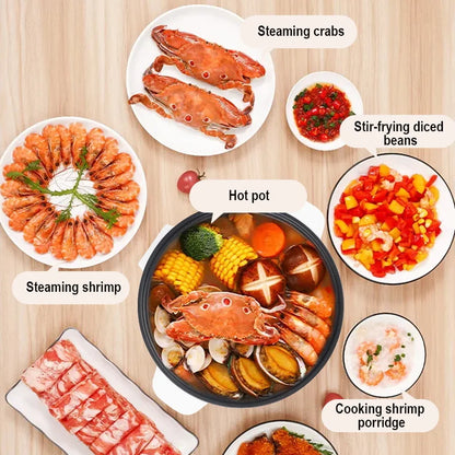800W Electric Multifunctional Cooker Household Hot Pot Intelligent Non-stick Cookware for Kitchen Home Appliance Rice Pot 3.5L