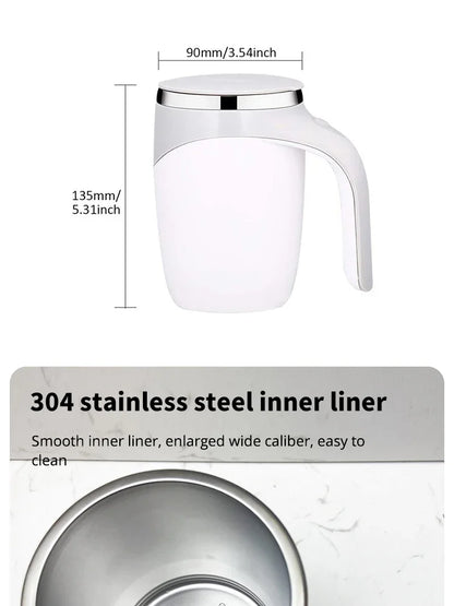 Automatic Mixing Cup Battery Portable Coffee Electric Mixing Stainless Steel Rotary Magn，