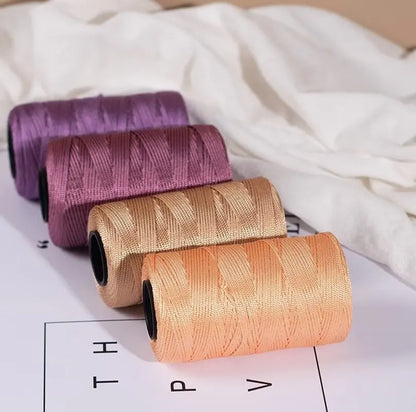 100g/Roll 1mm 230 Meters Ice Silk Summer Crochet Yarn for DIY Knitting Bag Shoes Hat Hollow Polyester Rope Thread Handmade Craft