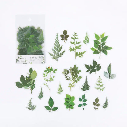 40pcs/pack PET Transparent Flowers Stickers DIY Deco Scrapbooking Junk Journal Plants Flowers Sticker Stationery Supplies