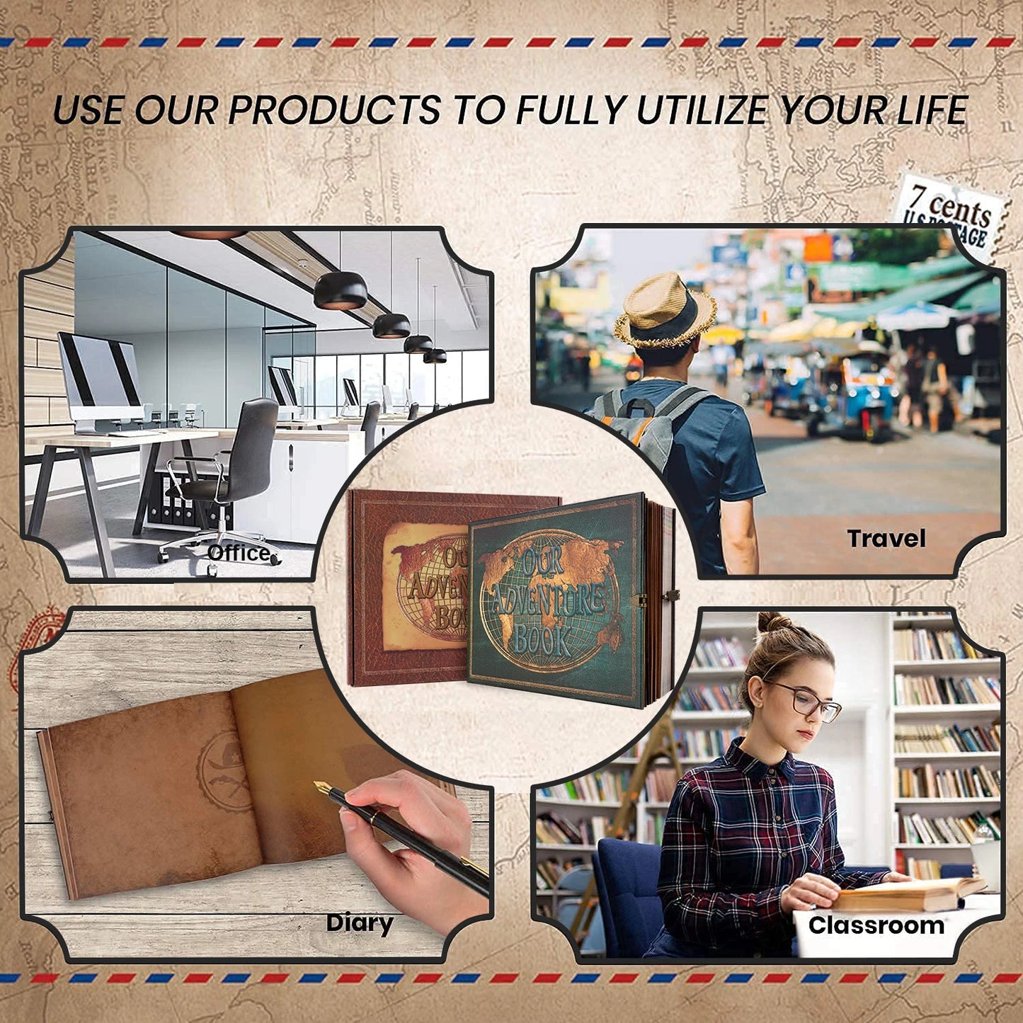 180-page DIY personalized handmade photo album retro kraft paper travel diary anniversary album wedding Valentine's Day gift