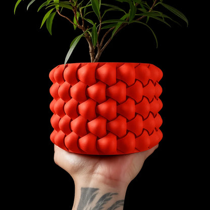 Modern Minimalist 3D Printed Plant Pot – Biodegradable Flower Planter for Home Decor, Eco-Friendly Sustainable Gift (Tri-Weave)