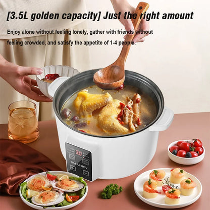 800W Electric Multifunctional Cooker Household Hot Pot Intelligent Non-stick Cookware for Kitchen Home Appliance Rice Pot 3.5L