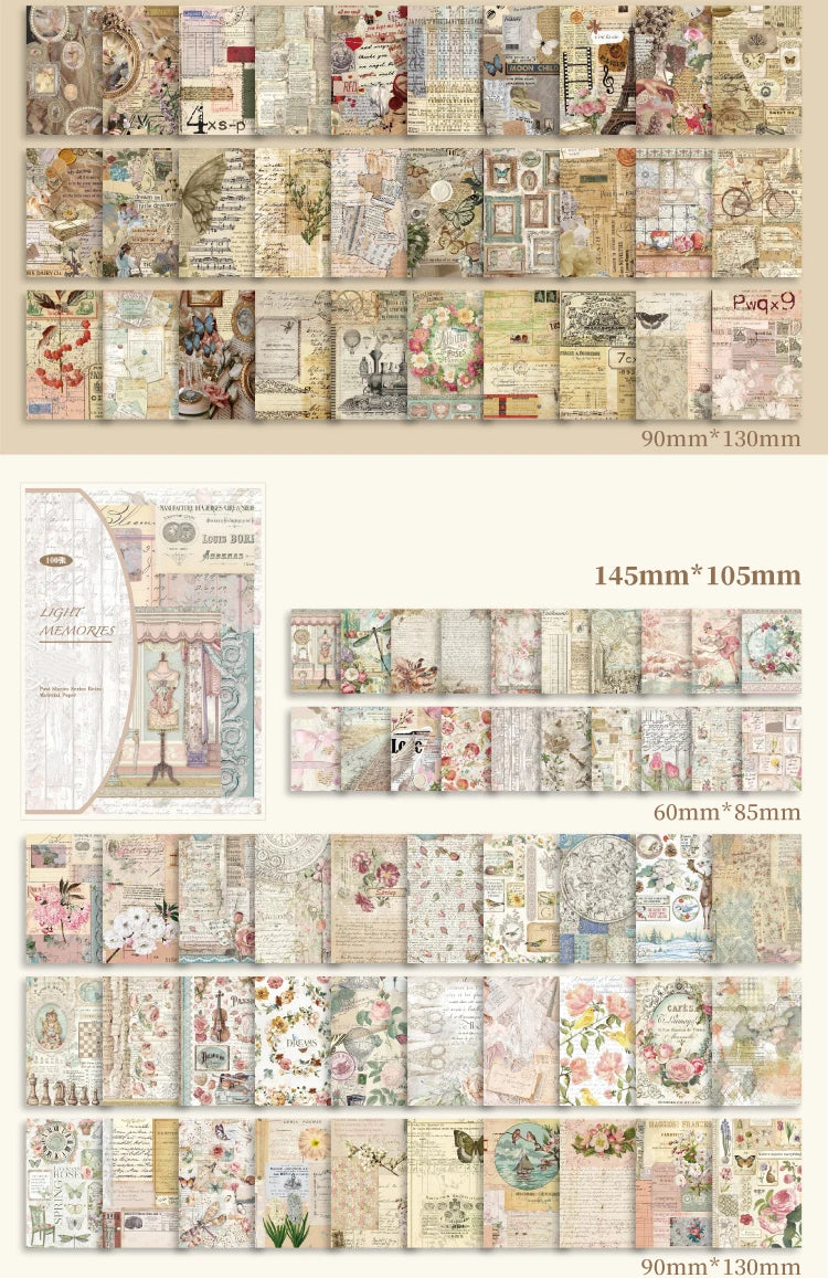 Vintage Series Scrapbooking 100Pcs/Pack Past Stories