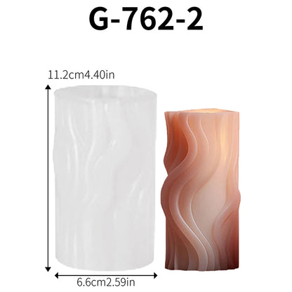 A wave-shaped cylindrical fragrance candle silicone mold DIY hand-made diffuser stone ornament mold