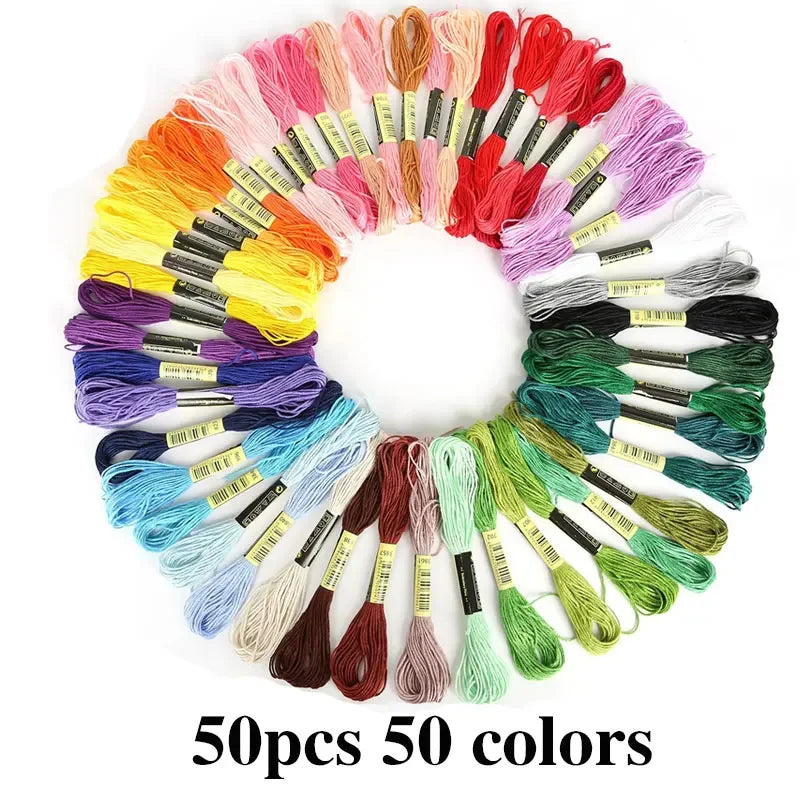 5/8/50/100pcs Mix Colors Embroidery Thread Cotton Sewing Skeins Rainbow Cotton & Silk Embroidery Threads for DIY Bracelet Making