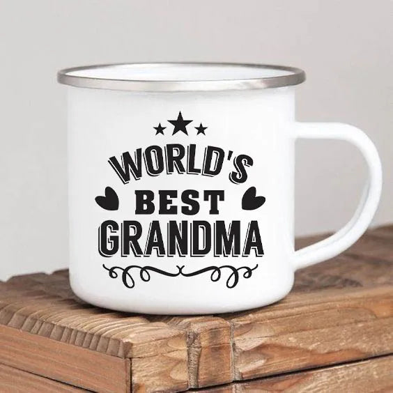 Mothers Day Gift For Grandmother  Worlds Best Grandma coffee mug Grandma drink enamel mugs Granny Grandmother Birthday Gifts
