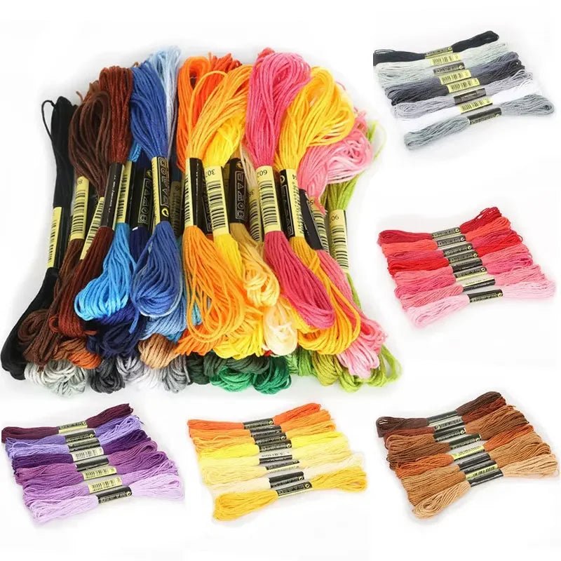 5/8/50/100pcs Mix Colors Embroidery Thread Cotton Sewing Skeins Rainbow Cotton & Silk Embroidery Threads for DIY Bracelet Making