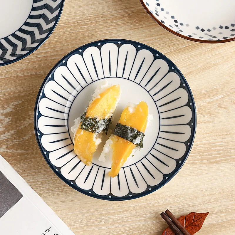 4-Piece 5.6-Inch Minimalist Ceramic Small Plates Set, Multi-functional plates，Oven/Microwave/Dishwasher Safe